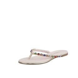 Buffalo Damen Zehentrenner Raisa Diamonds, Damen Sandalen,zehenstegsandalen,Flops,Sandaletten,bequem,Sommer,Beige (BEIGE/Multi Stones),39 EU / 6 UK von Buffalo