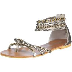 Buffalo Girl 219122 MET Snake Silver 111346, Damen, Sandalen/Fashion-Sandalen, Silber (Silver), EU 38 von Buffalo