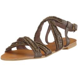 Buffalo Kid Leather 309-8831, Damen Sandalen/Fashion-Sandalen, grau / dunkel, (taupe 39), EU 37 von Buffalo