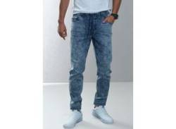 Schlupfjeans BUFFALO Gr. L (52/54), N-Gr, blau (blau, moonwashed) Herren Jeans Jogg Pants mit Bindeband aus elastischer Denim-Qualität von Buffalo