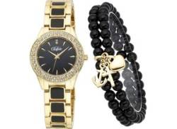 Quarzuhr BUFFALO Armbanduhren goldfarben (goldfarben, schwarz) Damen Quarzuhren von Buffalo