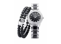 Quarzuhr BUFFALO Armbanduhren schwarz (silberfarben, schwarz) Damen Quarzuhren von Buffalo