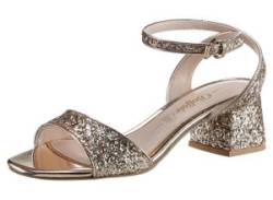 Sandalette BUFFALO "RAINFELLE" Gr. 37, goldfarben Damen Schuhe Sandaletten von Buffalo