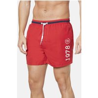 Badehose mit dezentem Logo in rot von Bugatti