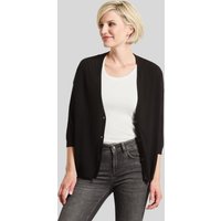 Basic Strickjacke mit einer Knopfleiste in schwarz von Bugatti