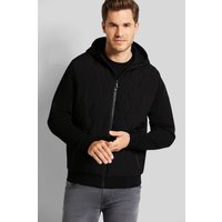 Sweatshirtjacke mit moderner Wellensteppung in schwarz von Bugatti