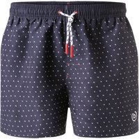 bugatti Herren Badeshorts blau Mikrofaser Gemustert von Bugatti