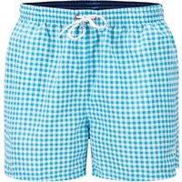 bugatti Herren Badeshorts blau Mikrofaser Kariert von Bugatti