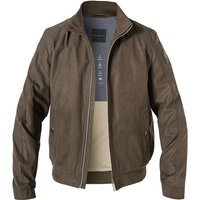 bugatti Herren Blouson braun Mikrofaser unifarben von Bugatti