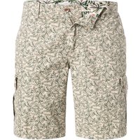 bugatti Herren Cargoshorts beige Baumwolle gemustert von Bugatti