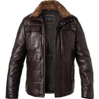 bugatti Herren Lederjacke braun Lammleder unifarben von Bugatti