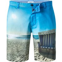 bugatti Herren Shorts blau Baumwolle gemustert von Bugatti