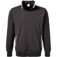 bugatti Herren Sweatjacke schwarz Baumwolle unifarben von Bugatti