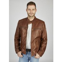 bugatti Lederjacke Alberto mit Druckknopfriegeln und Reißverschlüssen von Bugatti