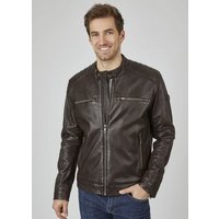 bugatti Lederjacke Amadeo mit Stehkragen und Druckknopfriegel von Bugatti