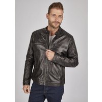 bugatti Lederjacke Amadeo mit Stehkragen und Druckknopfriegel von Bugatti