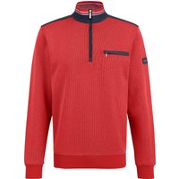 bugatti Sweatshirt, Troyer-Kragen, Brusttasche, für Herren, rot, XL von Bugatti