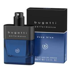 bugatti performance deep blue Parfüm Herren 100 ml I Frisch-fougères Eau de Toilette Herren Parfüm mit Bergamotte, Pfeffer, Sandelholz, Moschus & Amber I Leistungsstark mit aquatisch-lebendigen Noten von Bugatti