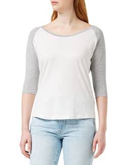 Build Your Brand Damen BY022-Ladies 3/4 Contrast Raglan Tee T-Shirt, White/h.Grey, S von Build Your Brand