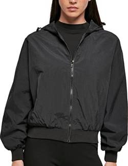 Build Your Brand Damen BY182-Ladies Crinkle Batwing Jacket Jacke, Black, x_l von Build Your Brand