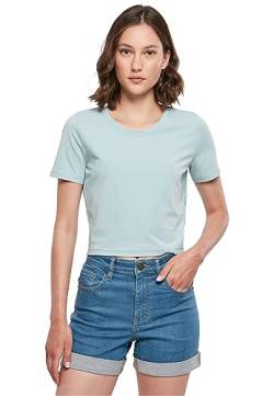 Build Your Brand Damen Ladies Cropped Tee T-Shirt, Oceanblue, Large von Build Your Brand