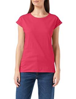 Build Your Brand Damen Ladies Extended Shoulder Tee T-Shirt, Hibiskus pink, S von Build Your Brand