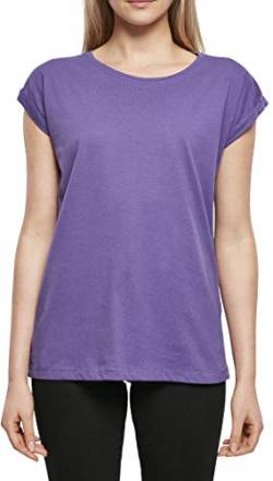 Build Your Brand Damen Ladies Extended Shoulder Tee T-Shirt, Ultraviolet, L von Build Your Brand