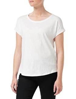 Build Your Brand Damen BY036-Ladies Long Slub Tee T-Shirt, White, L von Build Your Brand