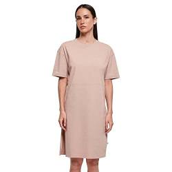 Build Your Brand Damen Ladies Organic Oversized Slit Tee Dress Kleid, duskrose, L von Build Your Brand