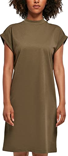 Build Your Brand Damen Ladies Turtle Extended Shoulder Dress Kleid, Olive, L von Build Your Brand