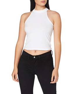 Build Your Brand Damen Ladies Turtleneck Short Top T Shirt, Weiß, M EU von Build Your Brand