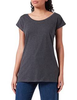Build Your Brand Damen BB013-Ladies Wide Neck Tee T-Shirt, Charcoal, 4XL von Build Your Brand