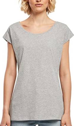 Build Your Brand Damen BB013-Ladies Wide Neck Tee T-Shirt, Heather Grey, 3XL von Build Your Brand