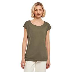 Build Your Brand Damen BB013-Ladies Wide Neck Tee T-Shirt, Olive, L von Build Your Brand