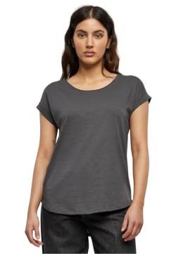 Build Your Brand Damen BY036-Ladies Long Slub Tee T-Shirt, darkshadow, M von Build Your Brand