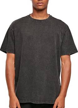 Build Your Brand Herren Acid Washed Heavy Oversized Tee T-Shirt, Black, XS von Build Your Brand