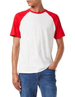 Build Your Brand Herren BY007-Raglan Contrast Tee T-Shirt, White/red, L von Build Your Brand