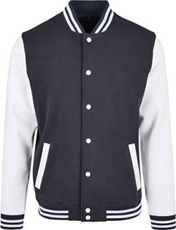 Build Your Brand Herren BB004-Basic College Jacket Jacke, Navy/White, L von Build Your Brand
