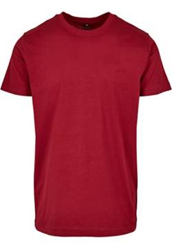 Build Your Brand Herren Basic Round Neck T-Shirt, Burgundy, L von Build Your Brand