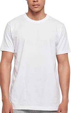 Build Your Brand Herren Basic Round Neck T-Shirt, White, L von Build Your Brand