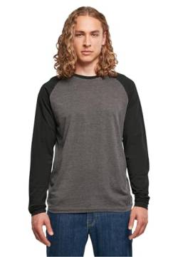 Build Your Brand Herren Contrast Raglan Longsleeve T-Shirt, Charcoal/Black, L von Build Your Brand