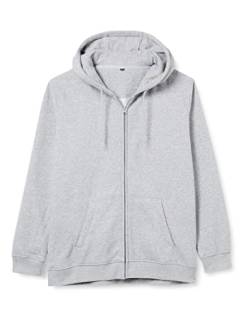 Build Your Brand Herren Heavy Zip Hoody Jacke, per pack Grau (Heather Grey 00431), X-Large (Herstellergröße: XL) von Build Your Brand