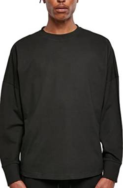 Build Your Brand Herren Oversized Cut On Sleeve Longsleeve T-Shirt, Black, 4XL von Build Your Brand