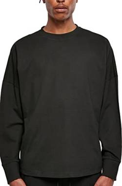 Build Your Brand Herren Oversized Cut On Sleeve Longsleeve T-Shirt, Black, 5XL von Build Your Brand