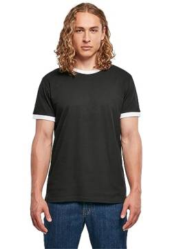 Build Your Brand Herren Ringer Tee T-Shirt, Black/White, L von Build Your Brand