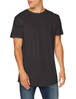 Build Your Brand Herren Shaped Long Tee T-Shirt, Holzkohle, XS von Build Your Brand