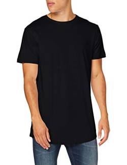 Build Your Brand Herren Shaped Long Tee T-Shirt, schwarz, 5XL von Build Your Brand