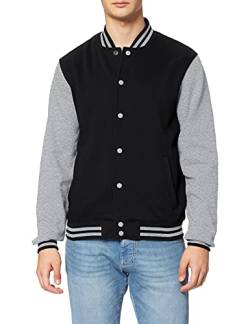 Build Your Brand Herren Sweat College Jacket Jacke, per pack Mehrfarbig (Black/H.Grey 00658), X-Large (Herstellergröße: XL) von Build Your Brand