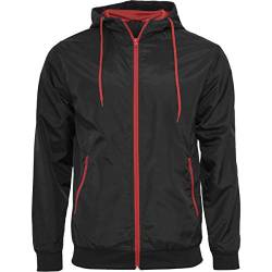 Build Your Brand Herren Windrunner Jacke, per pack Mehrfarbig (Blk/Red 00044), XXXX-Large (Herstellergröße: 4XL) von Build Your Brand