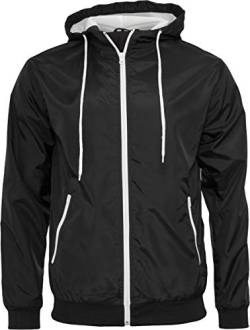 Build Your Brand Herren Windrunner Jacke, per pack Mehrfarbig (Blk/Wht 00050), Large (Herstellergröße: L) von Build Your Brand